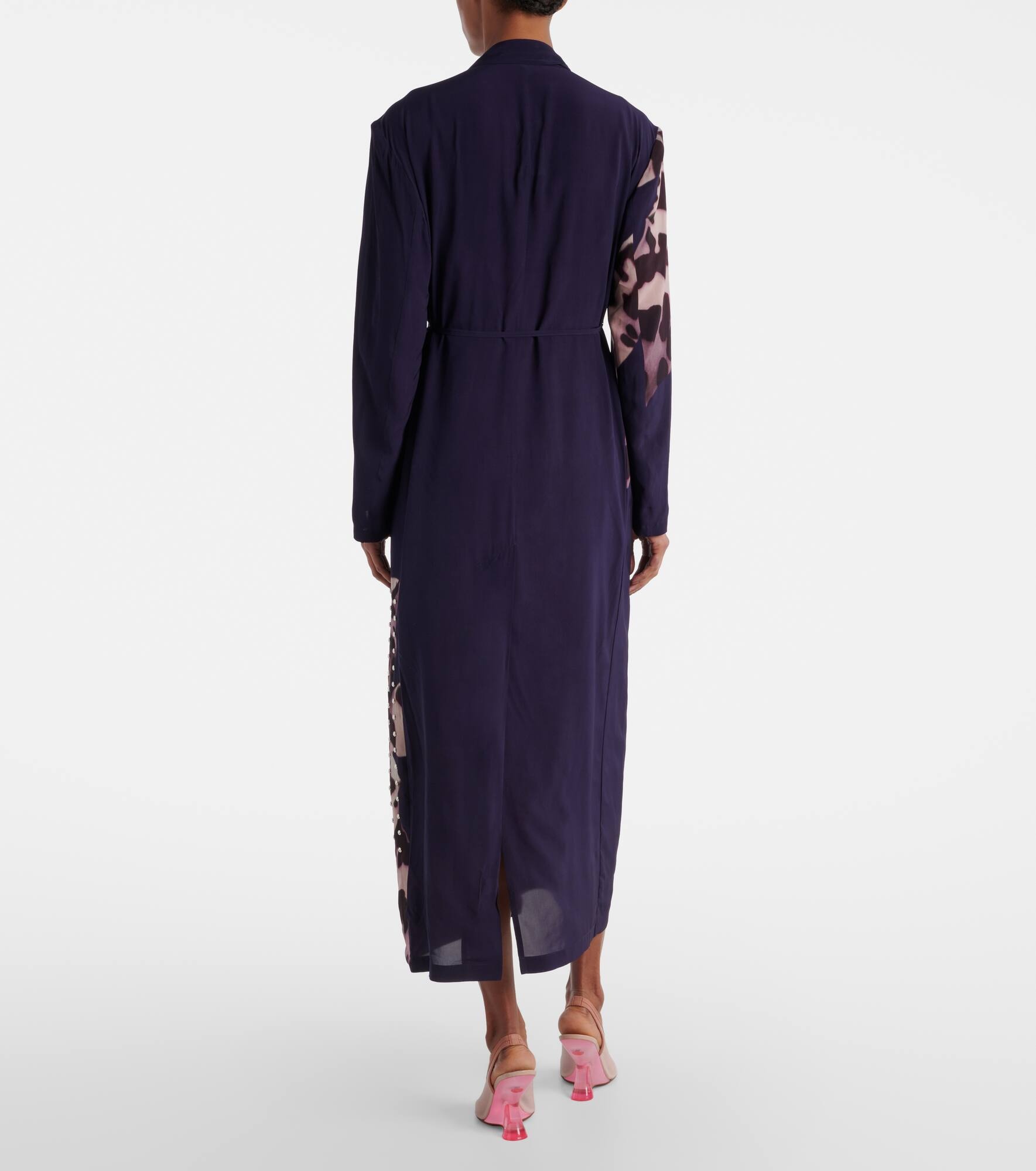 Printed embellished wrap dress - 3