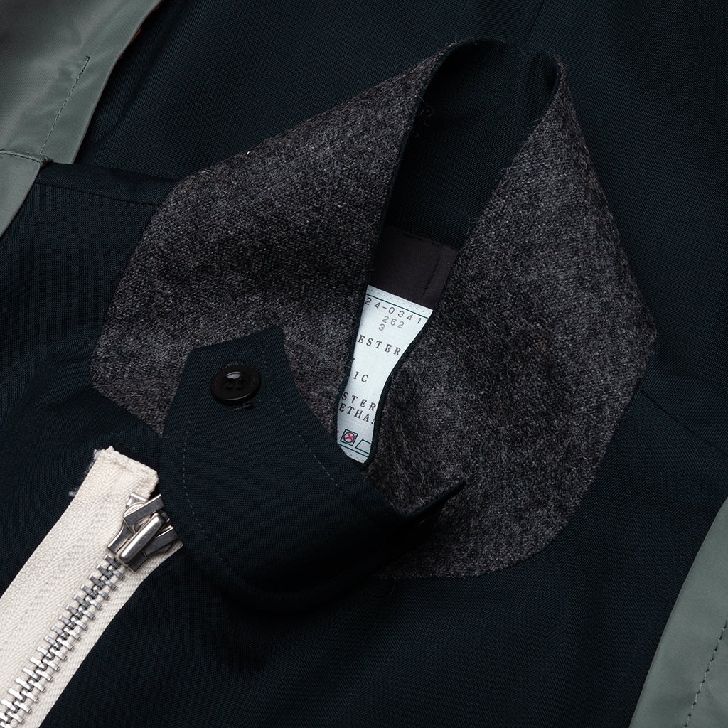 SUITING X NYLON TWILL JACKET - NAVY/KHAKI - 3