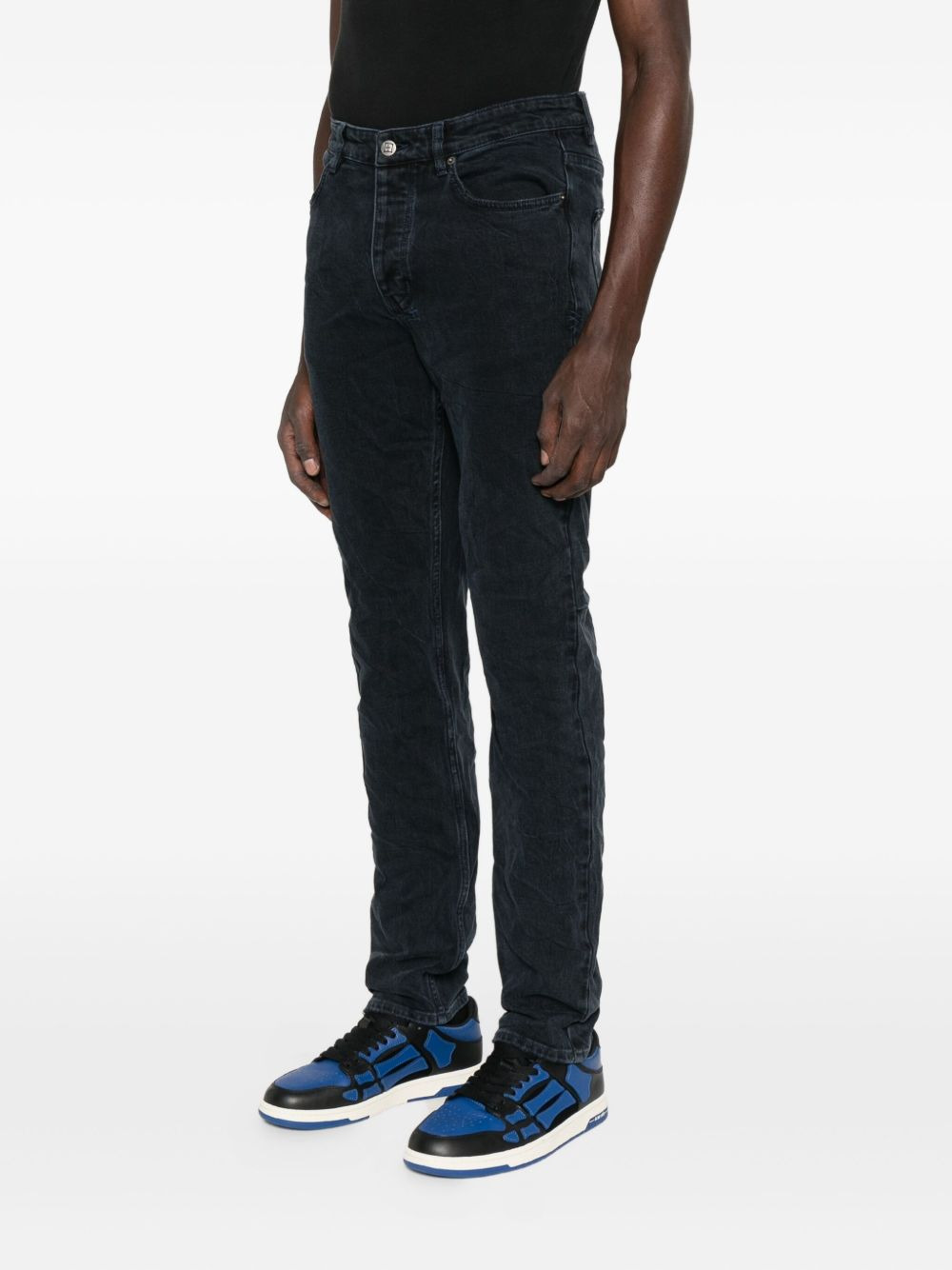 five-pockets cotton jeans - 3