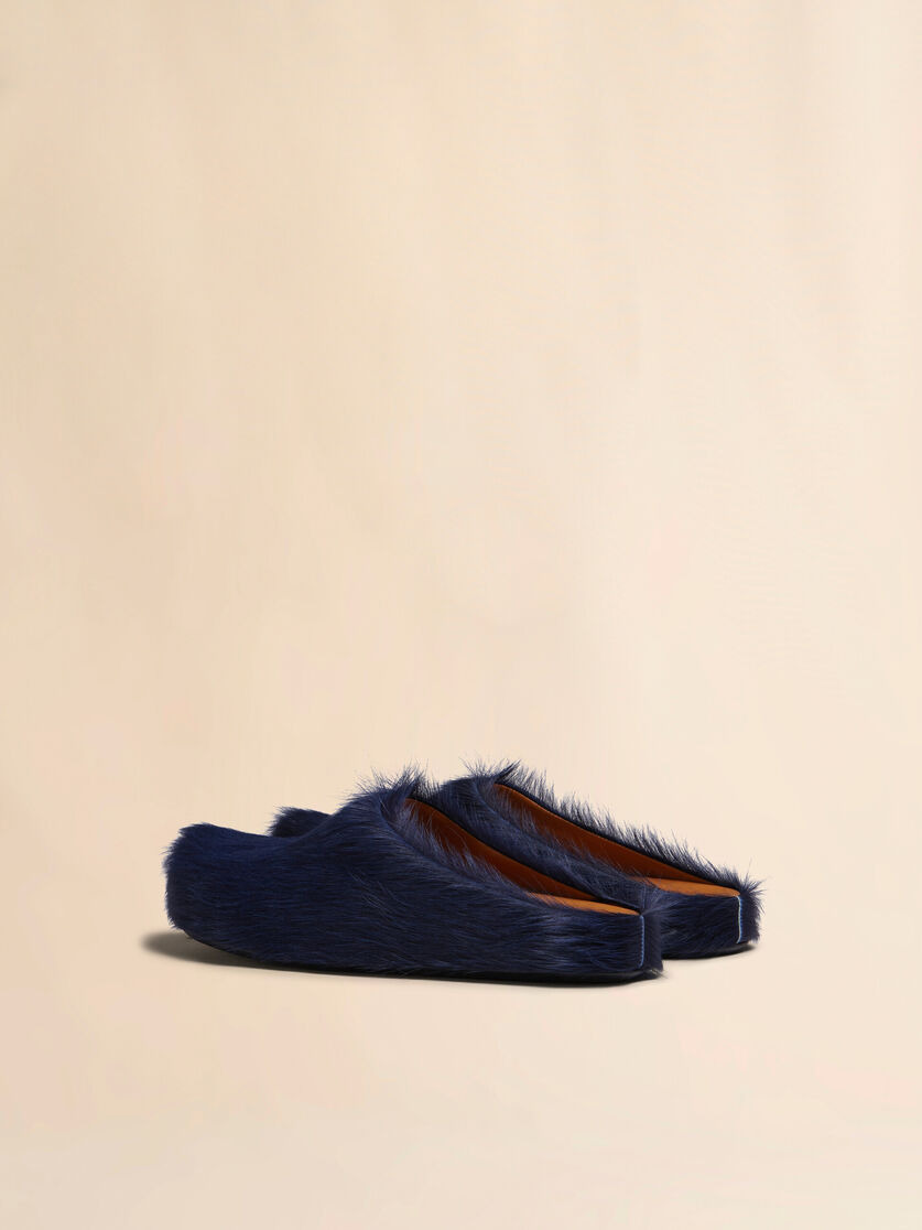 BLUE LONG HAIR CALFSKIN FUSSBETT SABOT - 3