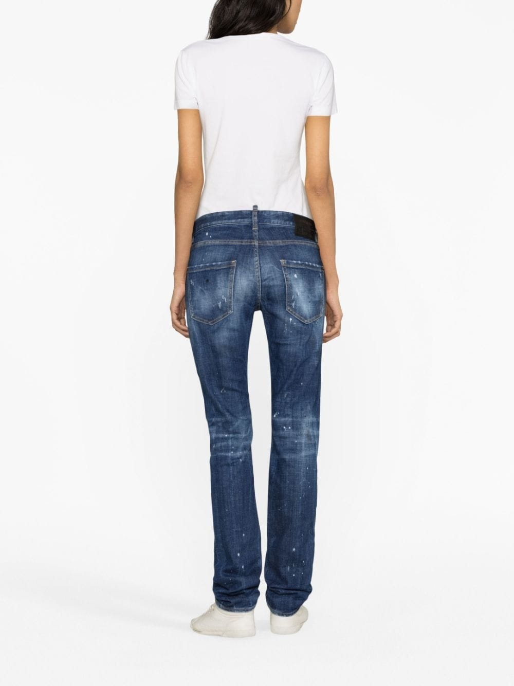 mid-rise distressed jeans - 4