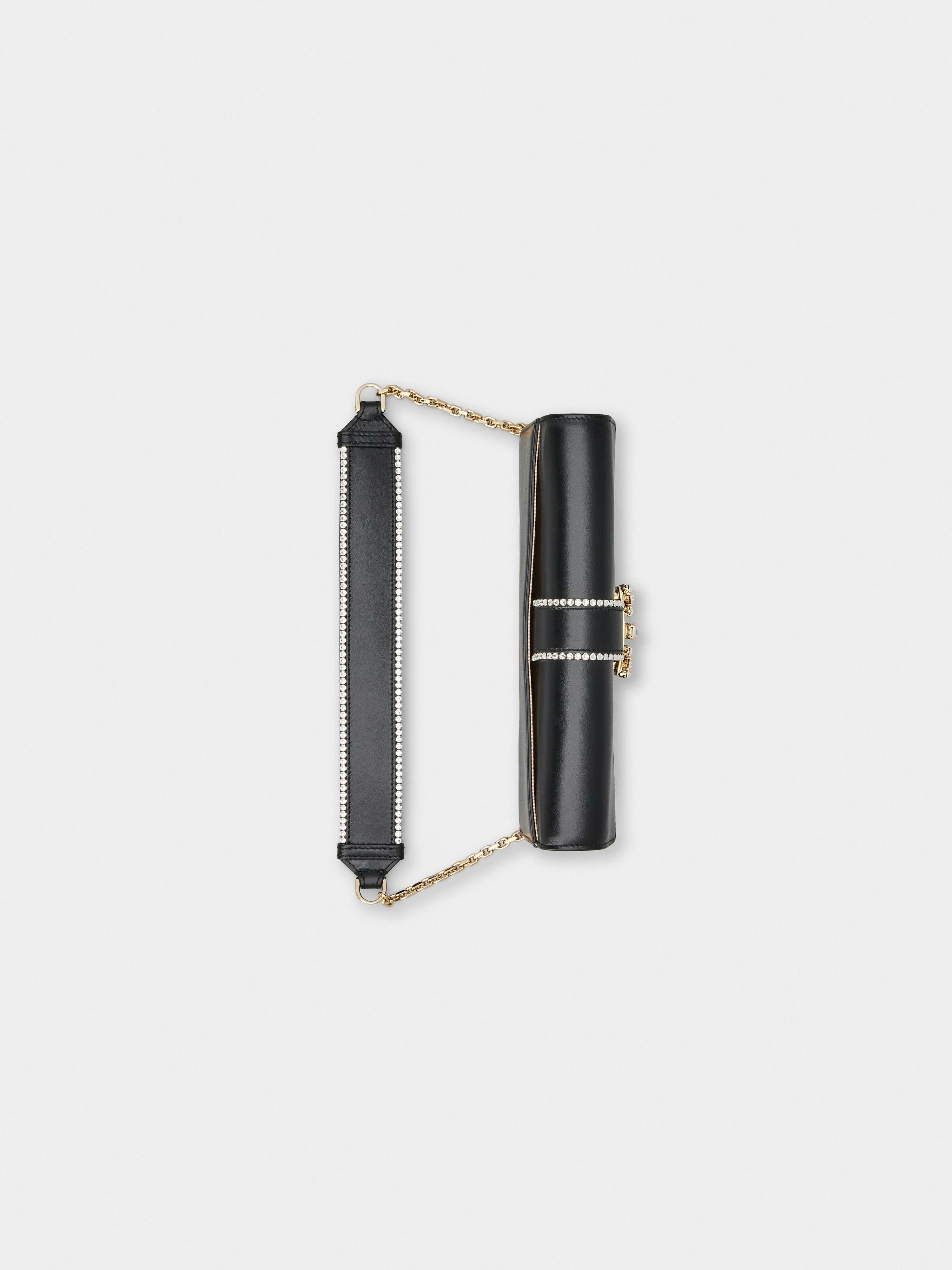 Miss Vivier Strass Buckle Clutch in Leather - 6