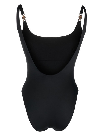 VERSACE Greca-detail scoop swimsuit outlook