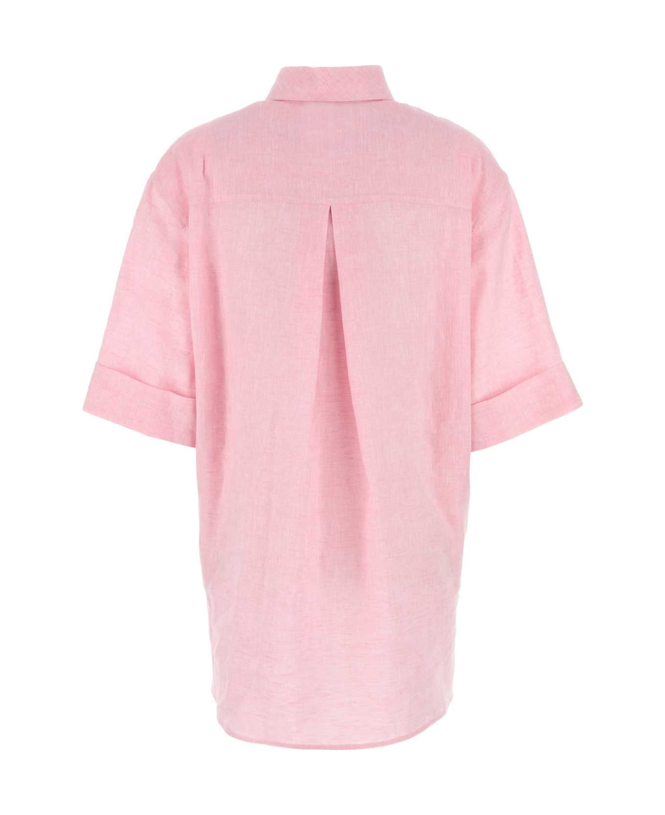 Pink Linen Blouse - 2