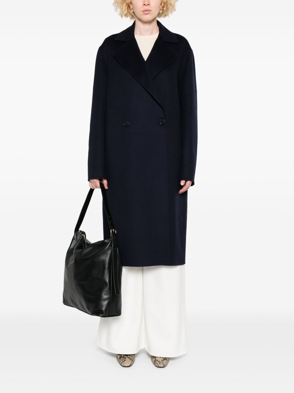 wool double-breasted coat - 2