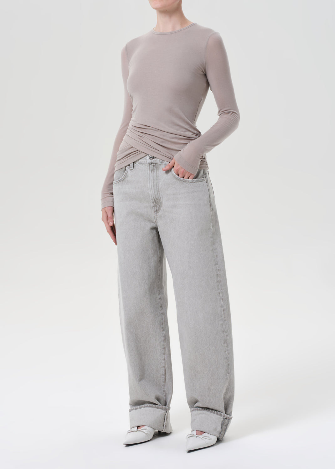 EVE TWIST TEE IN DOLPHIN - 4