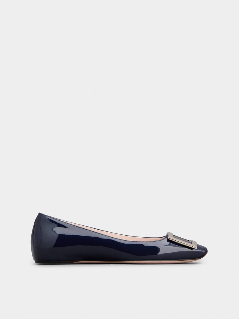 Trompette Metal Buckle Ballerinas in Patent Leather - 1