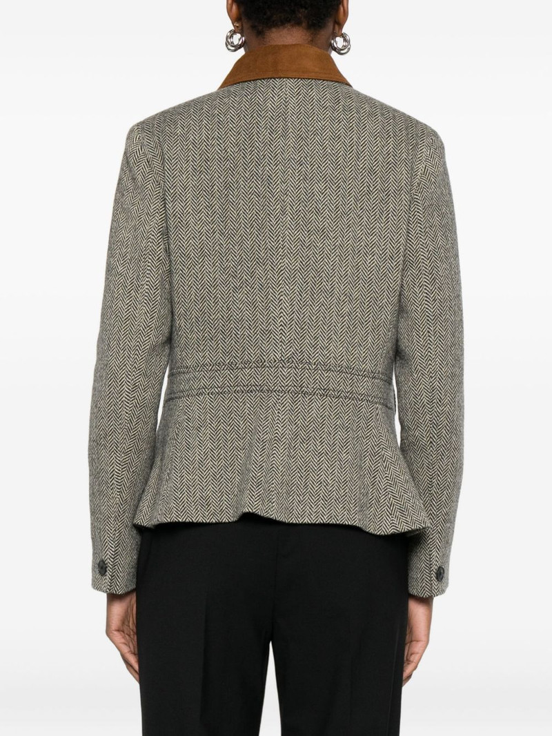 suede-trim herringbone jacket 4