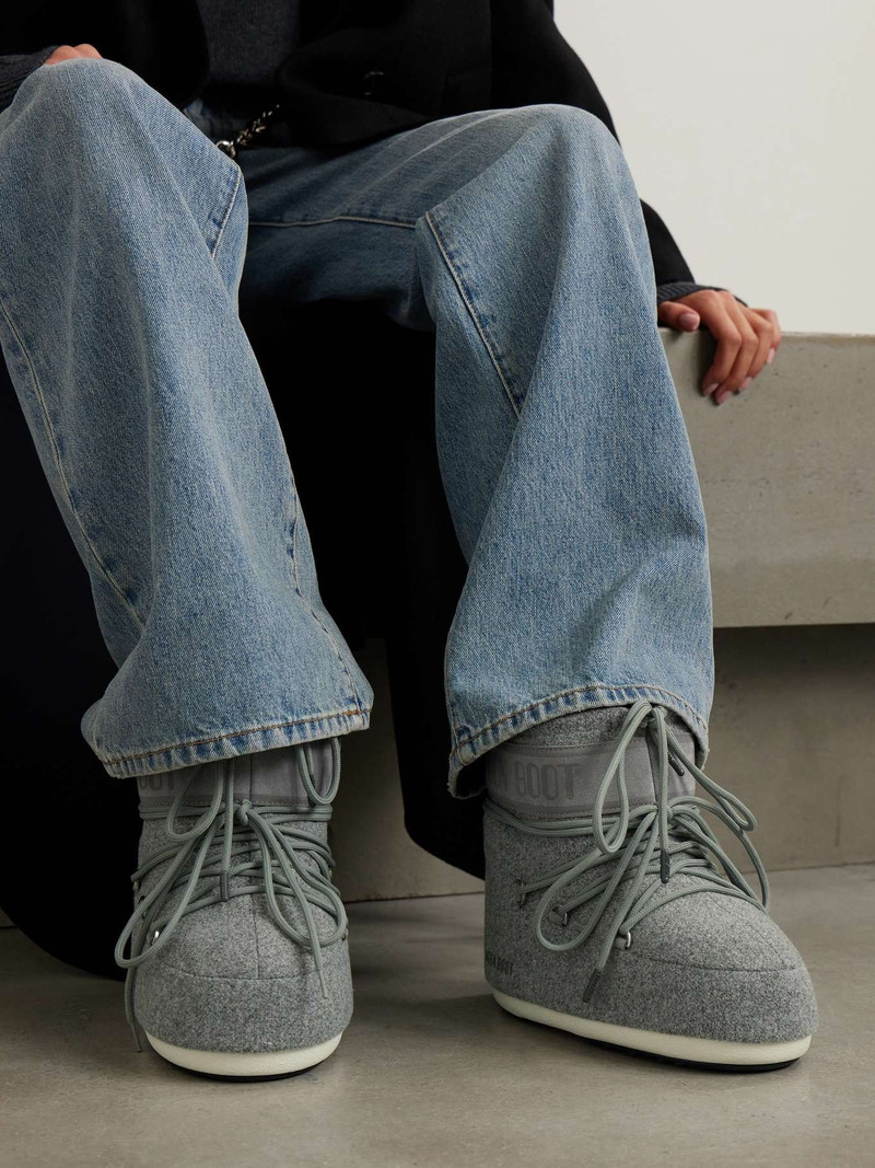 MOON BOOT Icon Low felt and suede snow boots Gray outlook