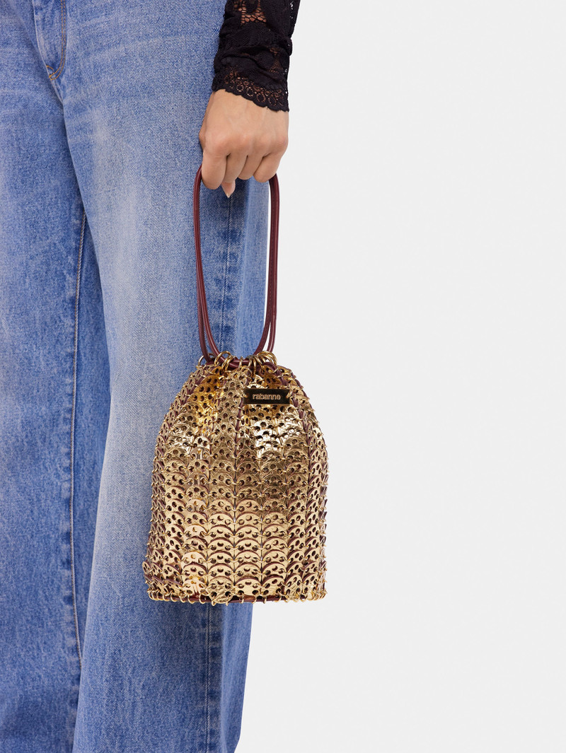 rabanne BUCKET REVERSIBLE FLIP BAG IN LEATHER outlook