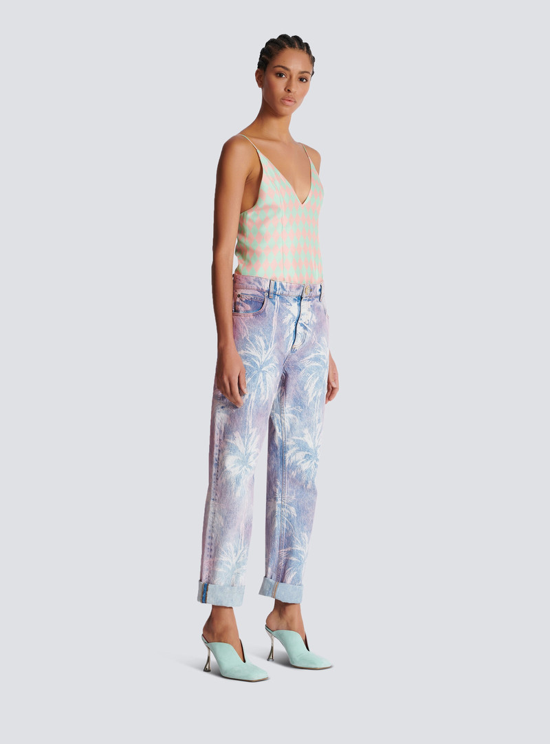 Palm tree denim boyfriend jeans 3