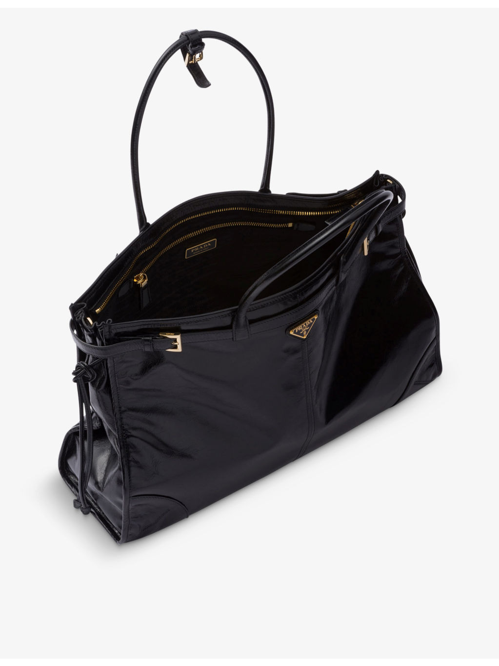 Brand-plaque large leather shoulder bag - 5
