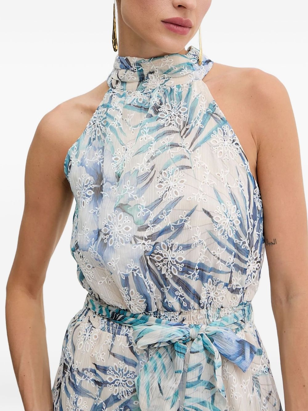 floral-print mini dress - 4