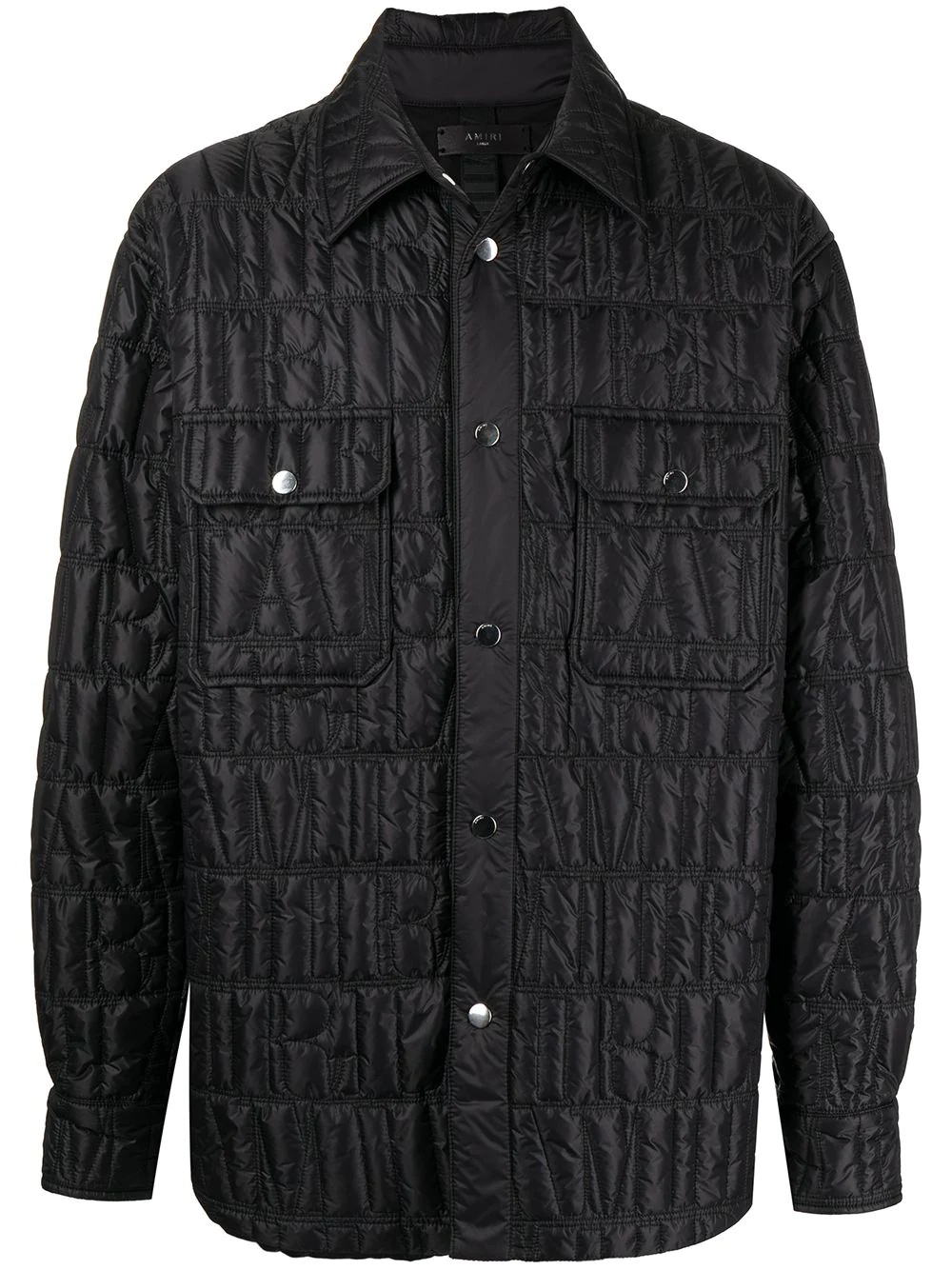 quilted buttoned bomber jacket - 1