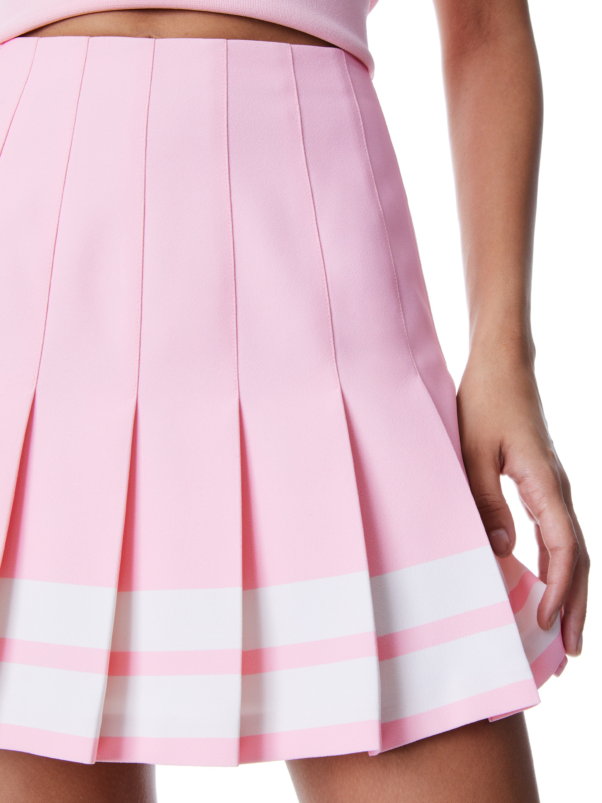 CARTER PLEATED VARISTY STRIPE MINI SKIRT - 5