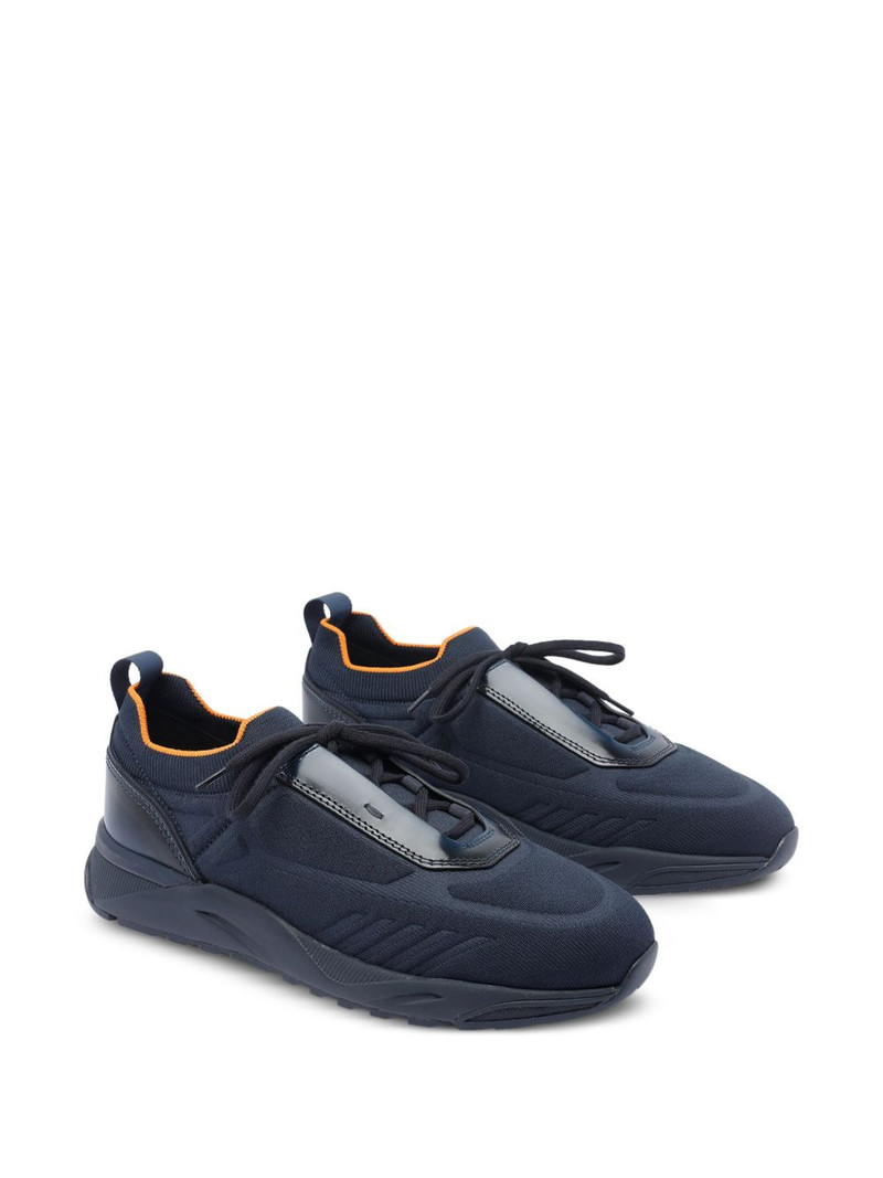 Santoni lace-up knitted sneakers outlook