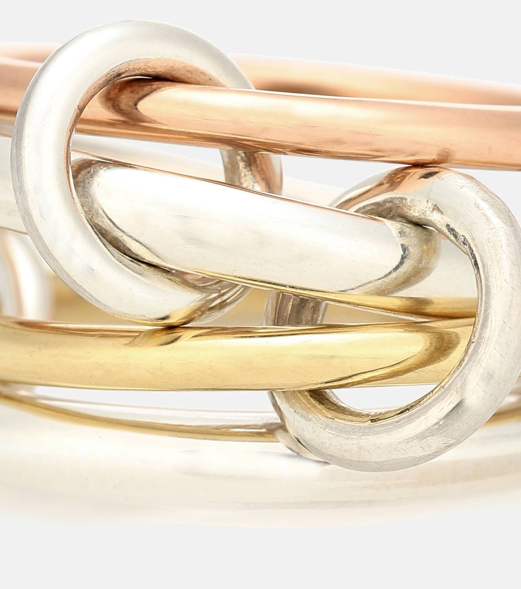 Hyacinth 18kt gold and sterling silver linked rings - 4