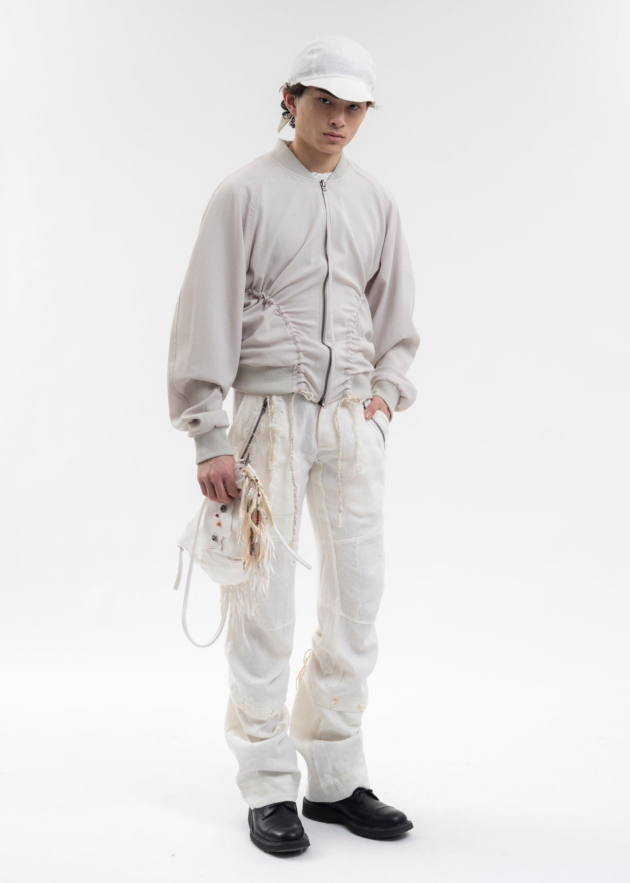 LIGHT GREY REVERSIBLE BOMBER JACKET - 7