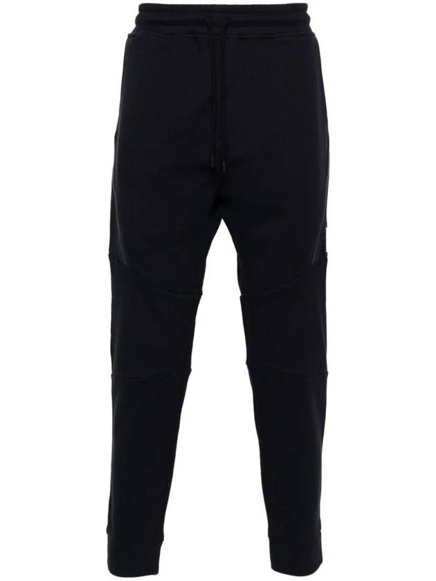 Diagonal Raised Fleece Cargo Track Pants Blue - 1