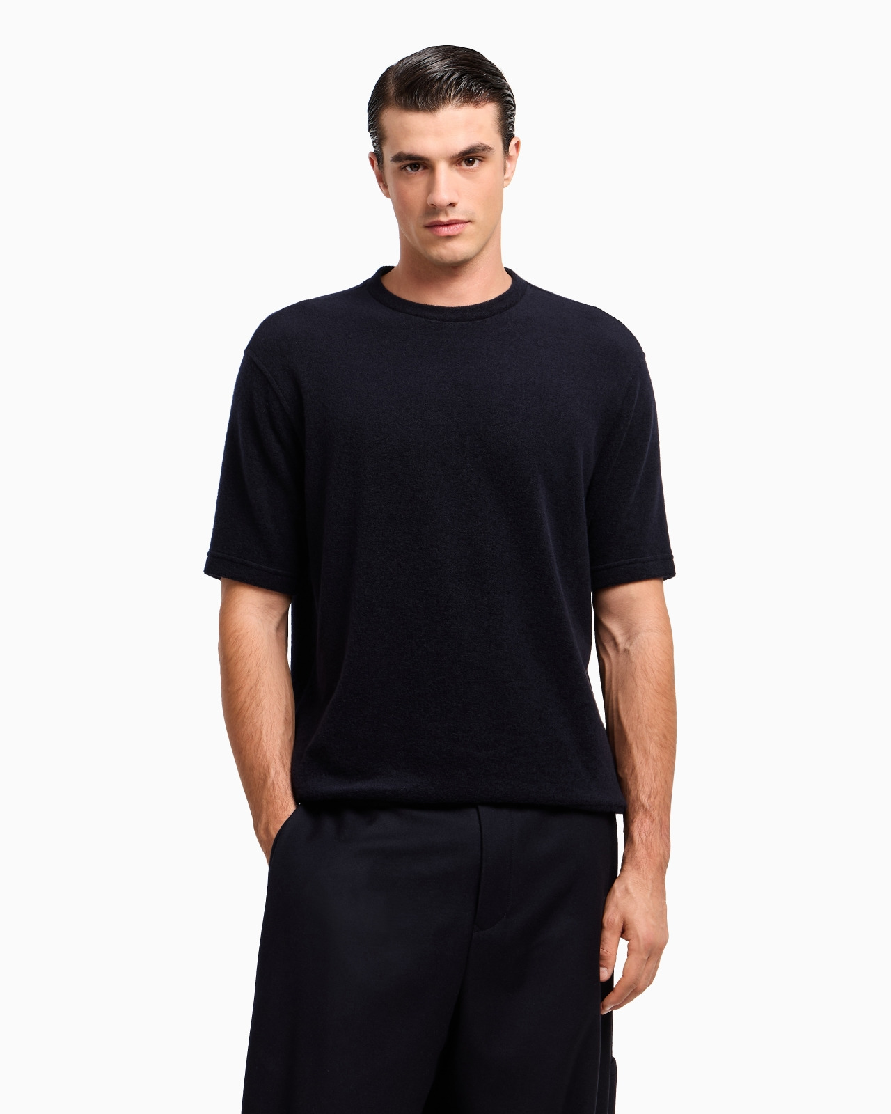 CREW-NECK T-SHIRT IN PURE CASHMERE JERSEY - 4
