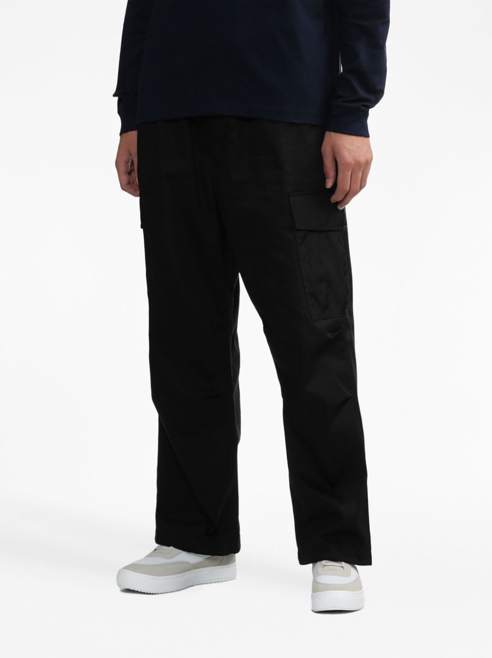 wide-leg cotton cargo trousers - 3