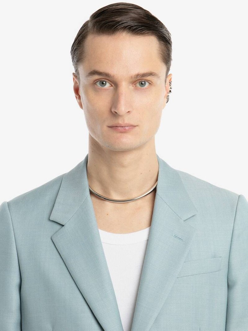 Thin Tubular Chocker in Antique Silver 5