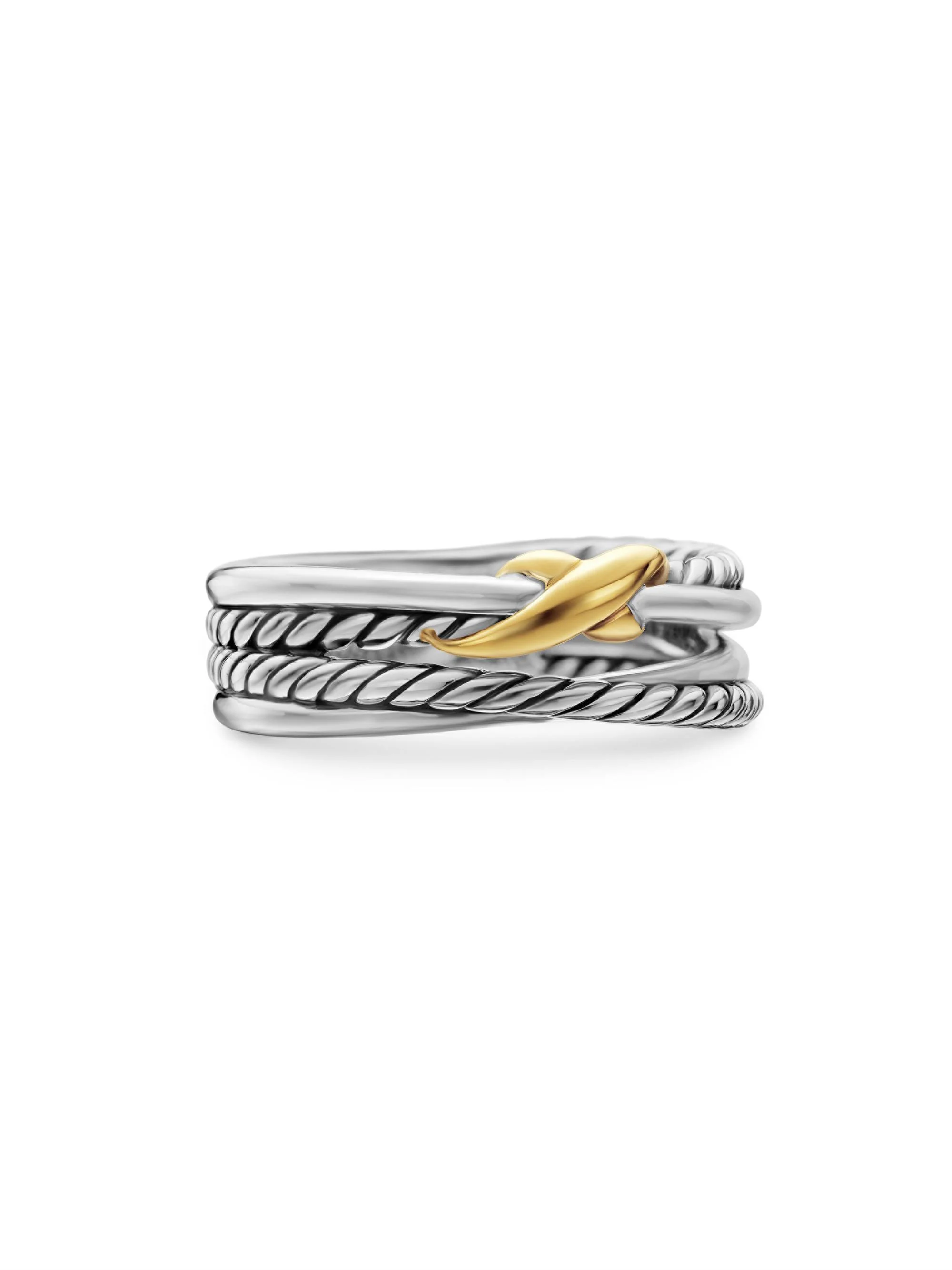 Women's X Crossover Band Ring in Sterling Silver - Silver - 1