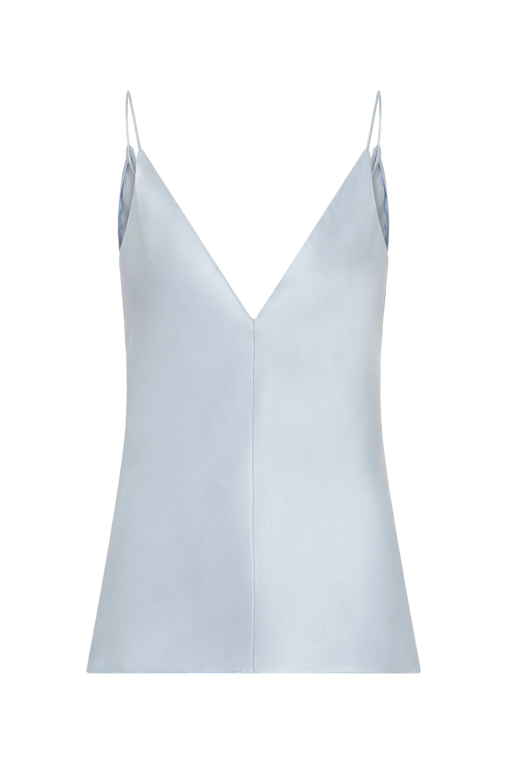 Maria Top in Light Blue Silk Satin - 1