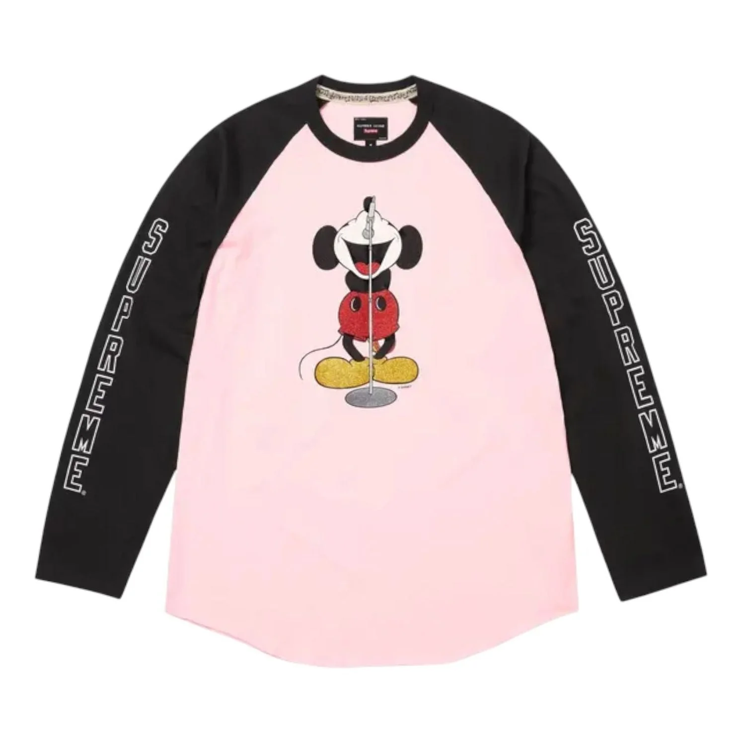 Supreme x Number (N)Ine x Mickey Mouse Raglan Long-Sleeve T-Shirt 'Pink' FW25KN46-PINK - 1