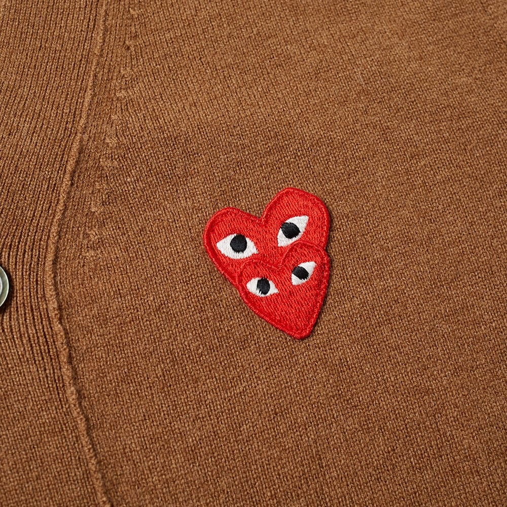 Comme des Garcons Play Overlapping Heart V-Neck Cardigan - 2