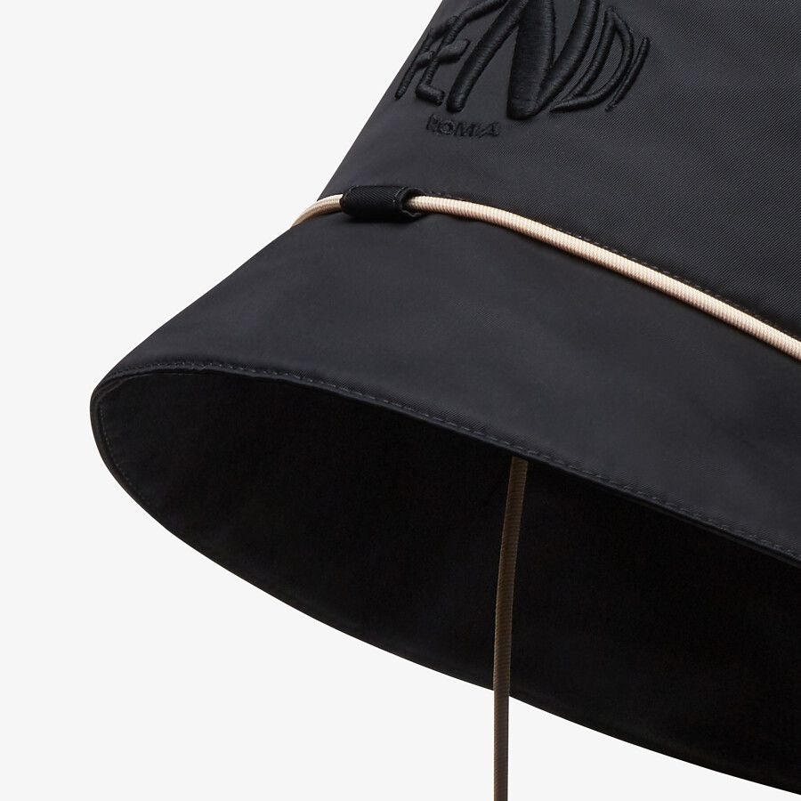 Black nylon bucket hat - 2