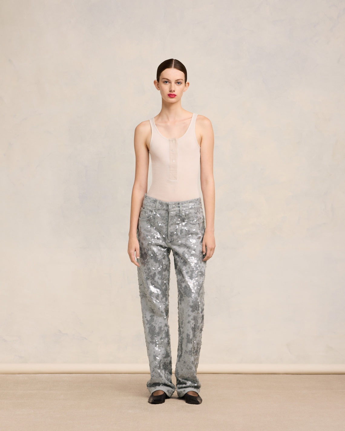 EMBROIDERED STRAIGHT FIT JEANS - 2