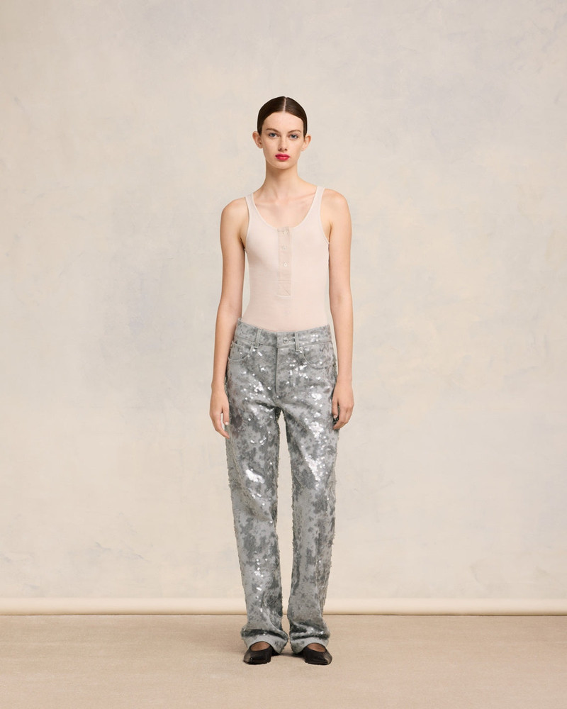AMI Paris EMBROIDERED STRAIGHT FIT JEANS outlook