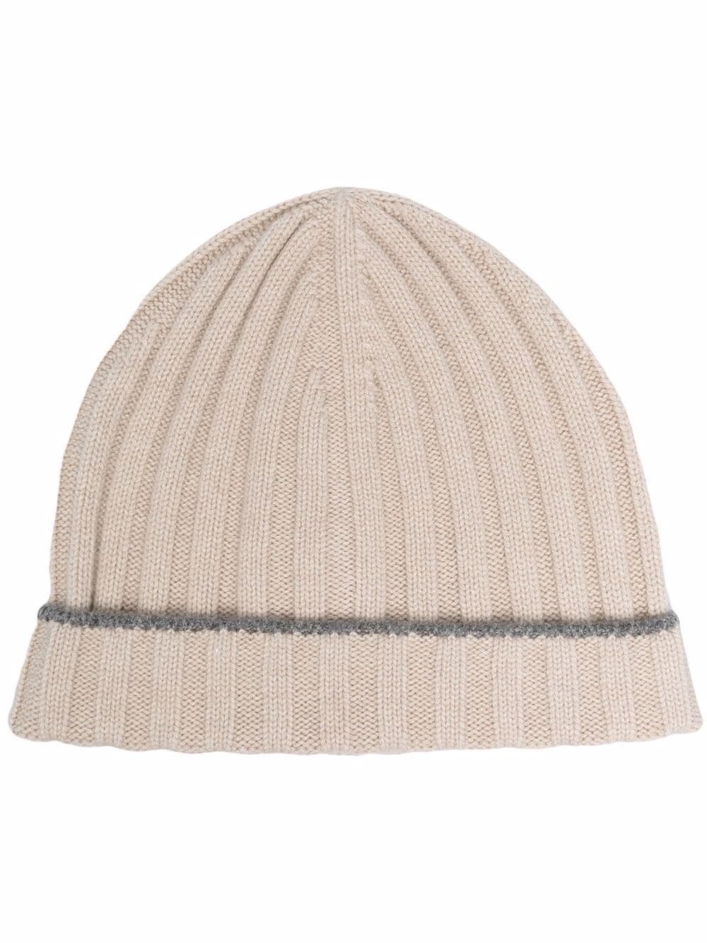 ribbed cashmere beanie - 1