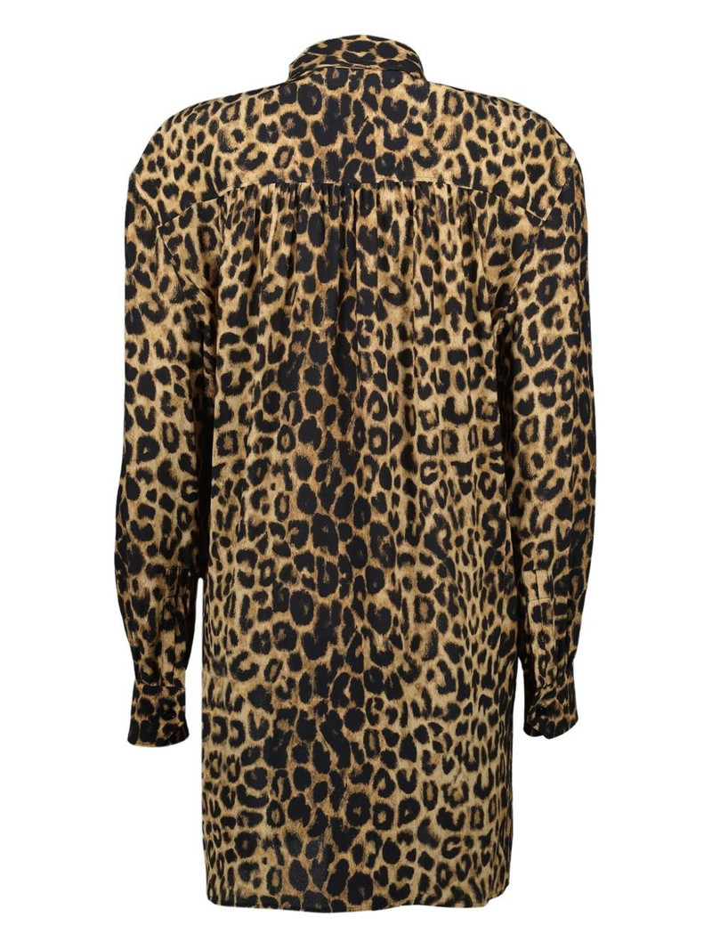 SAINT LAURENT leopard-print tie-detail dress outlook
