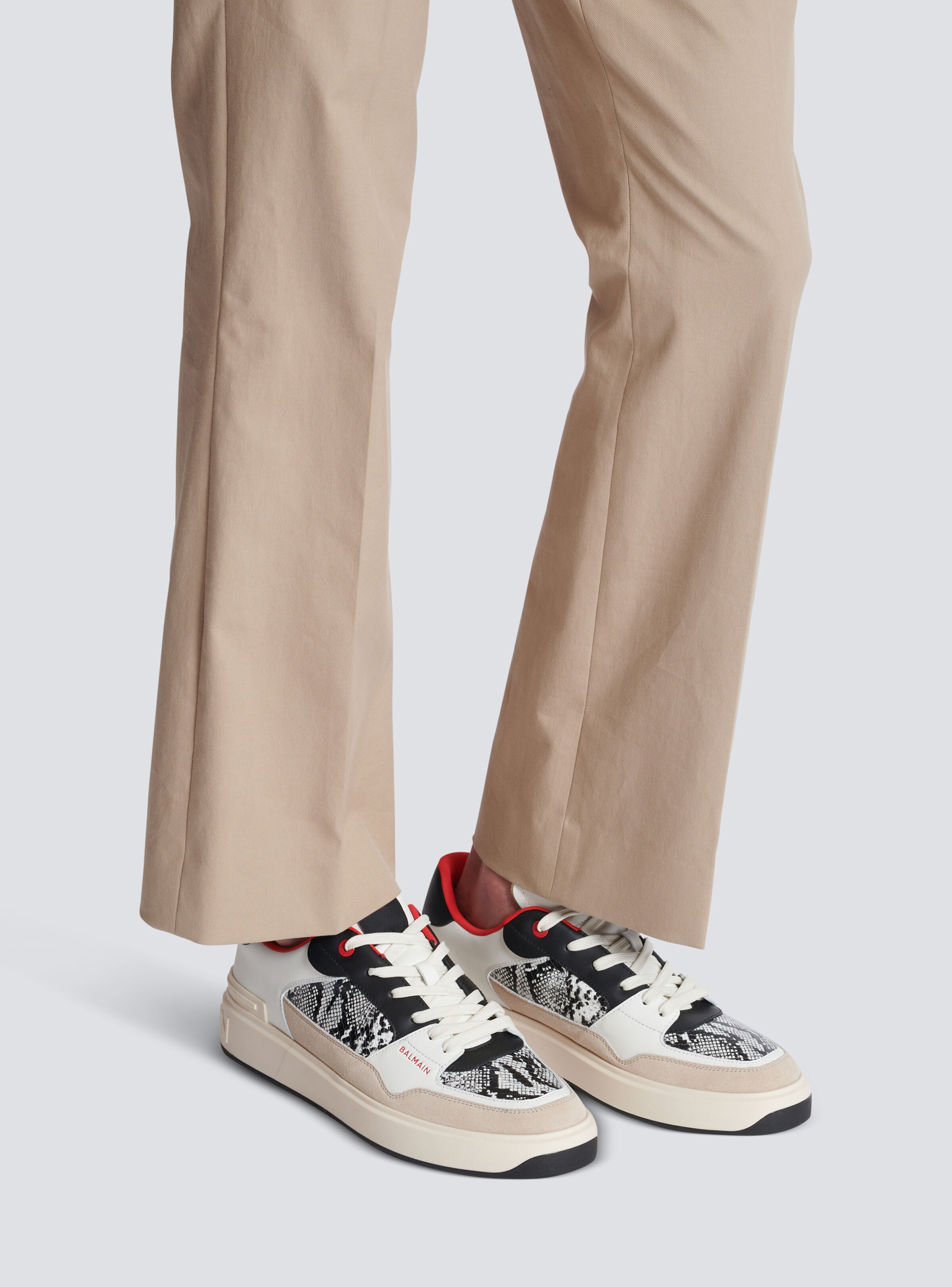 B-Court Flip snakeskin-effect leather and suede sneakers - 9