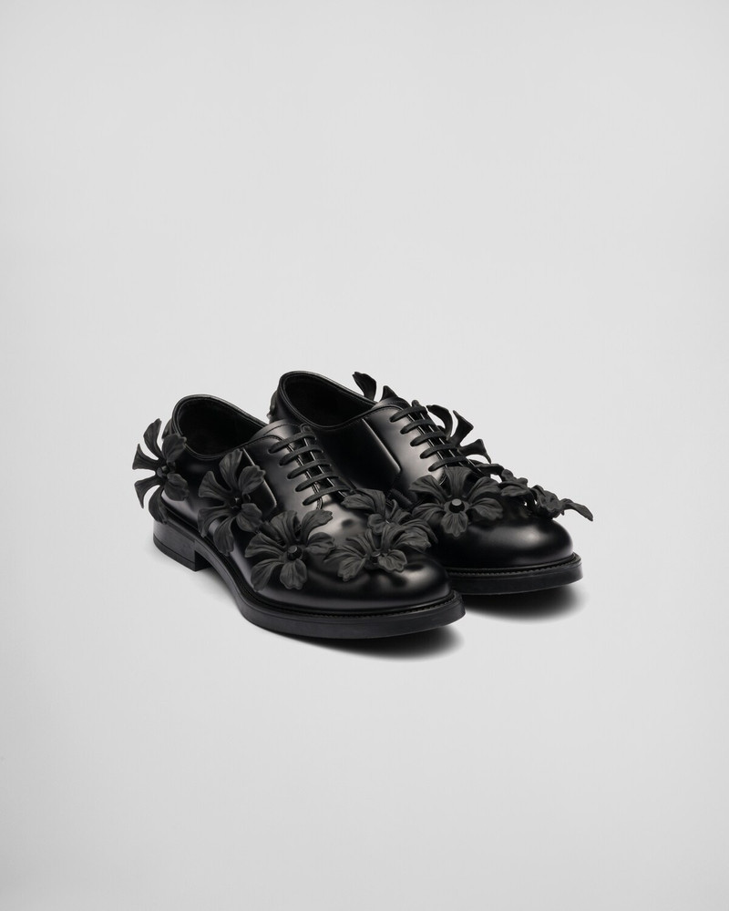 Brushed-leather derby shoes with appliqués 2