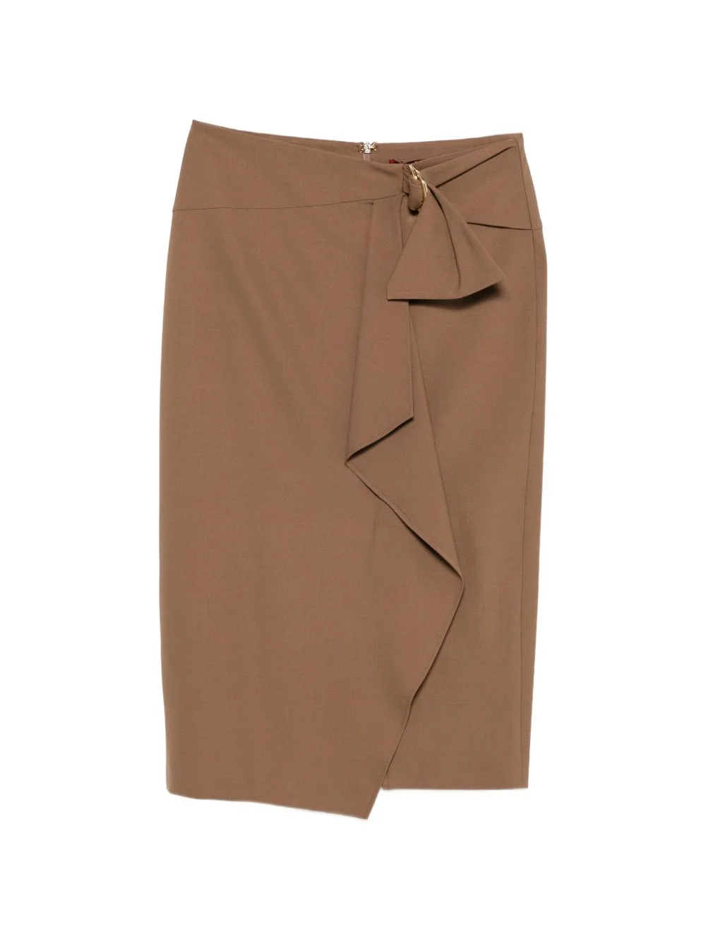 ruffled buckle-fastening midi skirt - 1