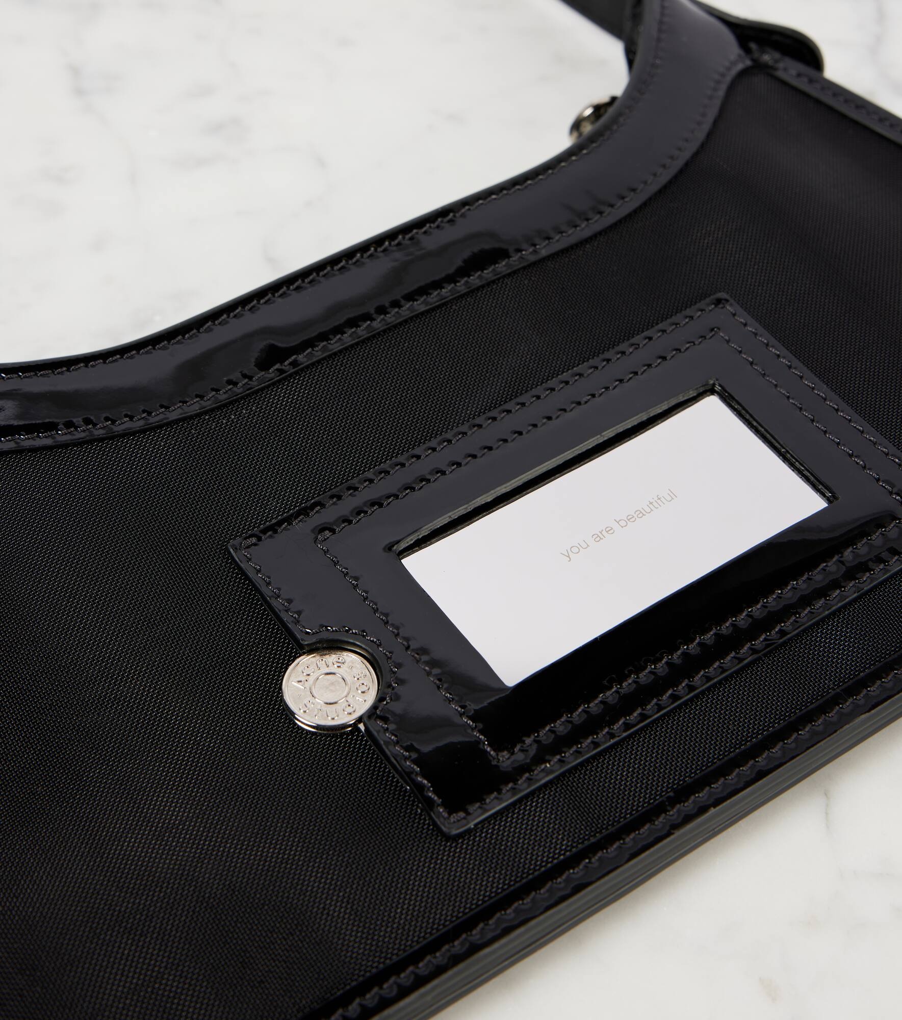 Platt leather-trimmed mesh shoulder bag - 6