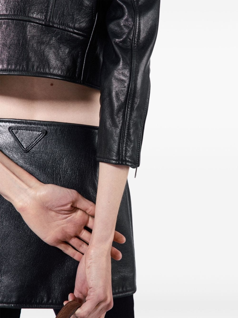 leather mini skirt - 5
