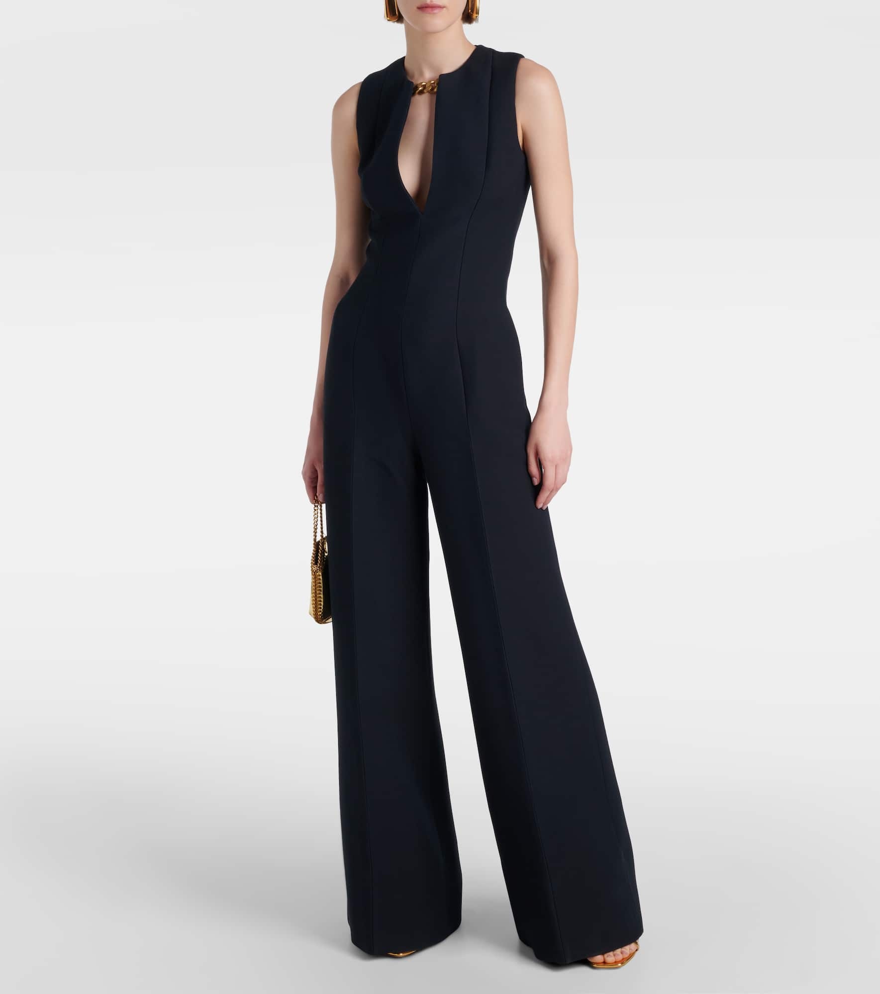 Chain-detail wool and silk jumpsuit - 2