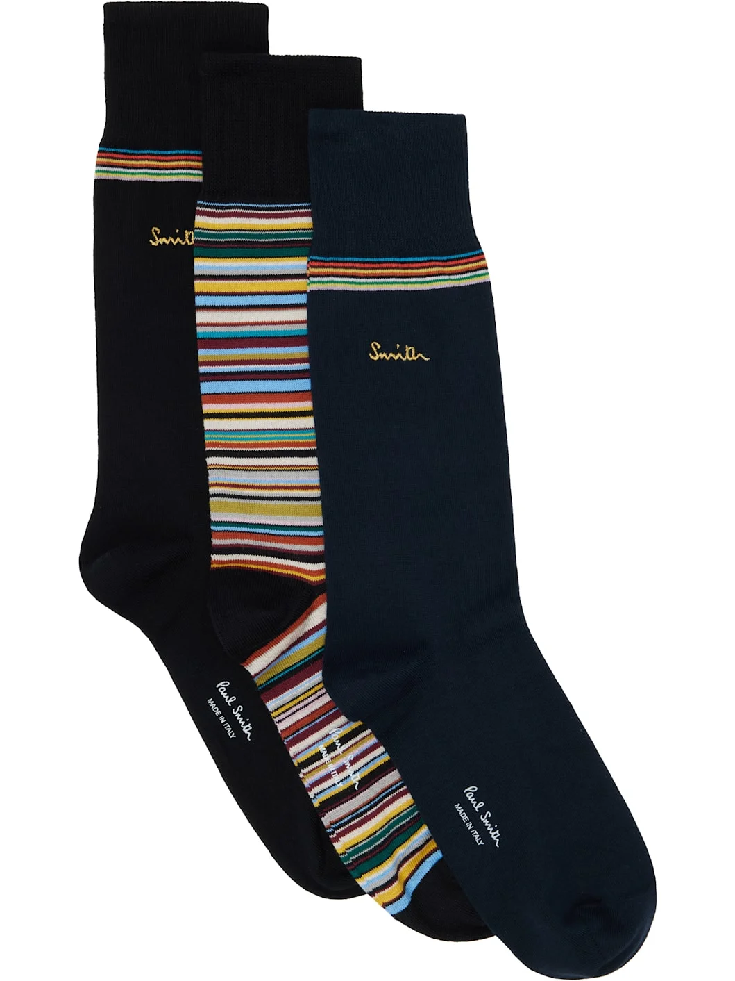 Three-Pack Multicolor 'Artist Stripe' Socks - 1
