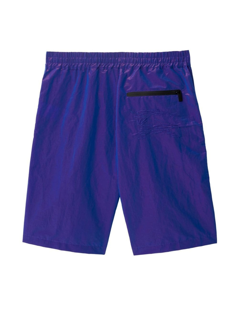 Burberry EKD-embroidery crinkled shorts outlook
