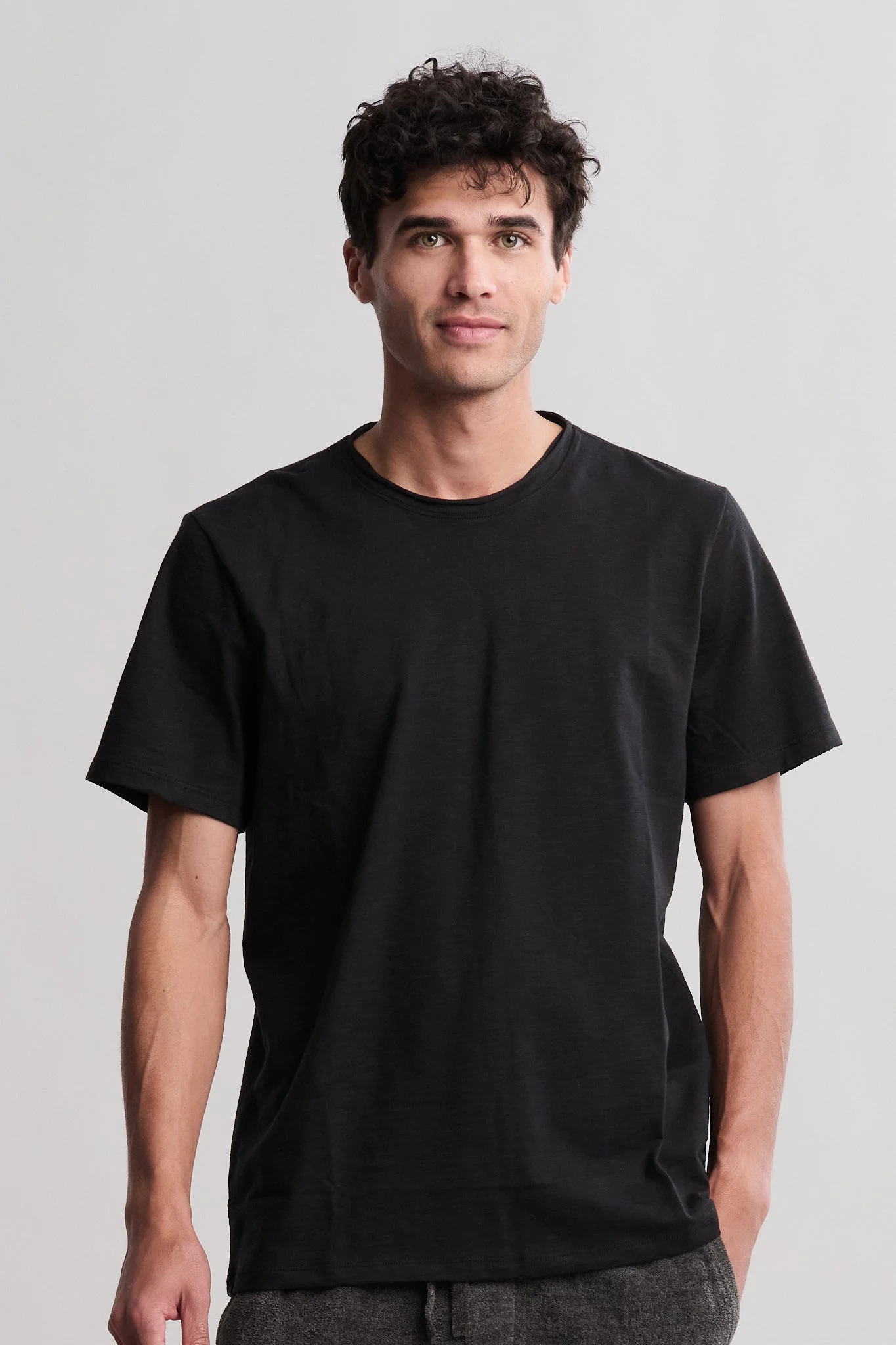 Malibu Collection® Slub Cut Neck T-Shirt - 1