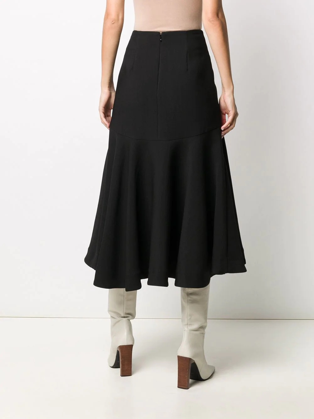 flared A-line midi skirt - 4