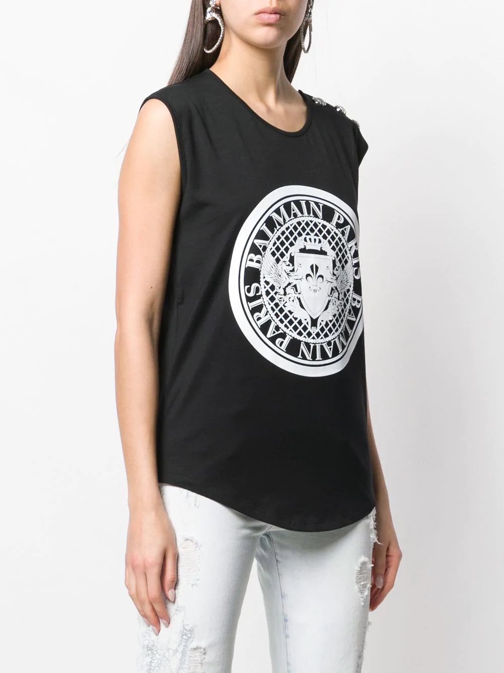 Balmain medallion print tank top - 3