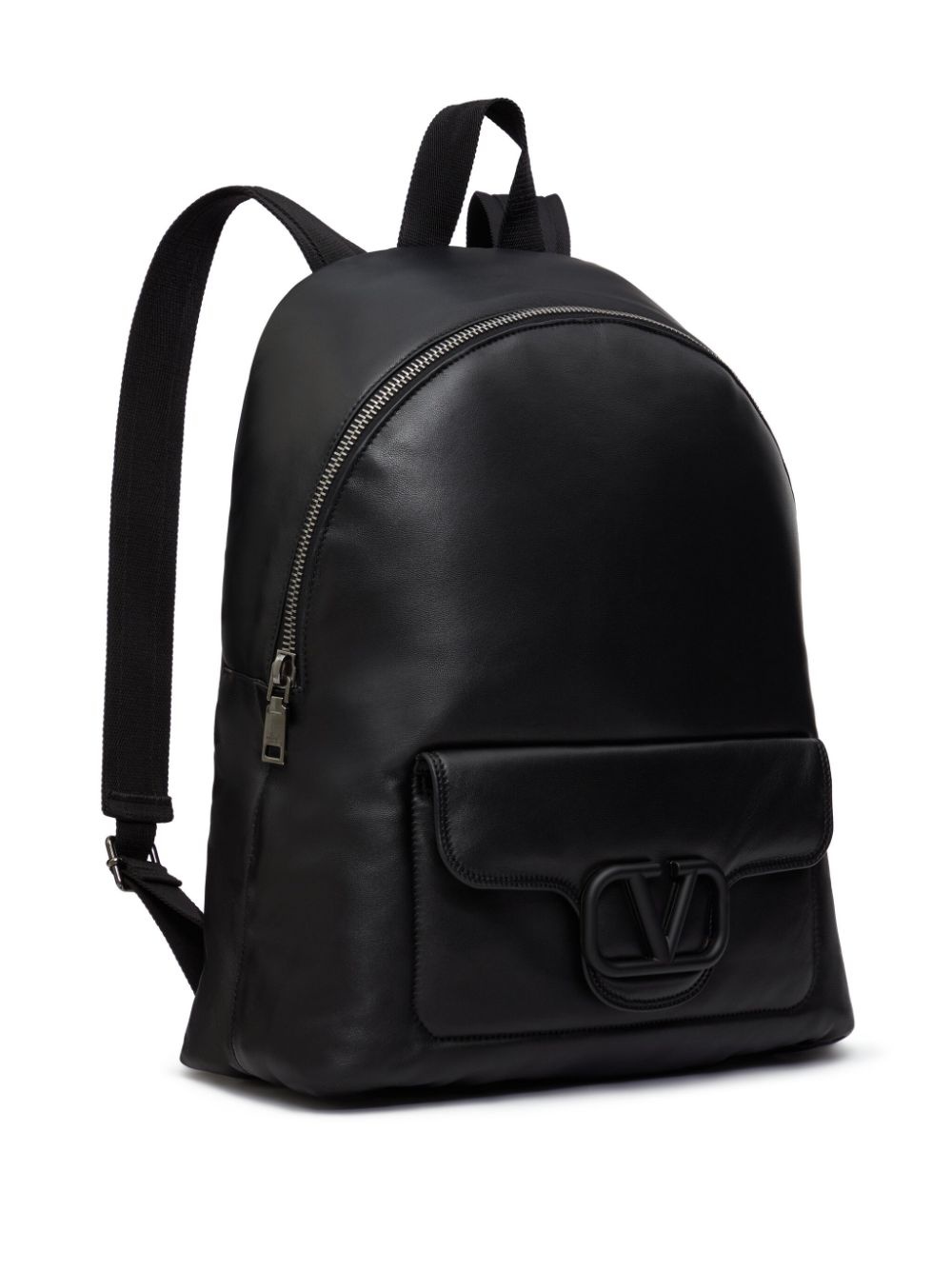 VLogo Signature leather backpack - 4