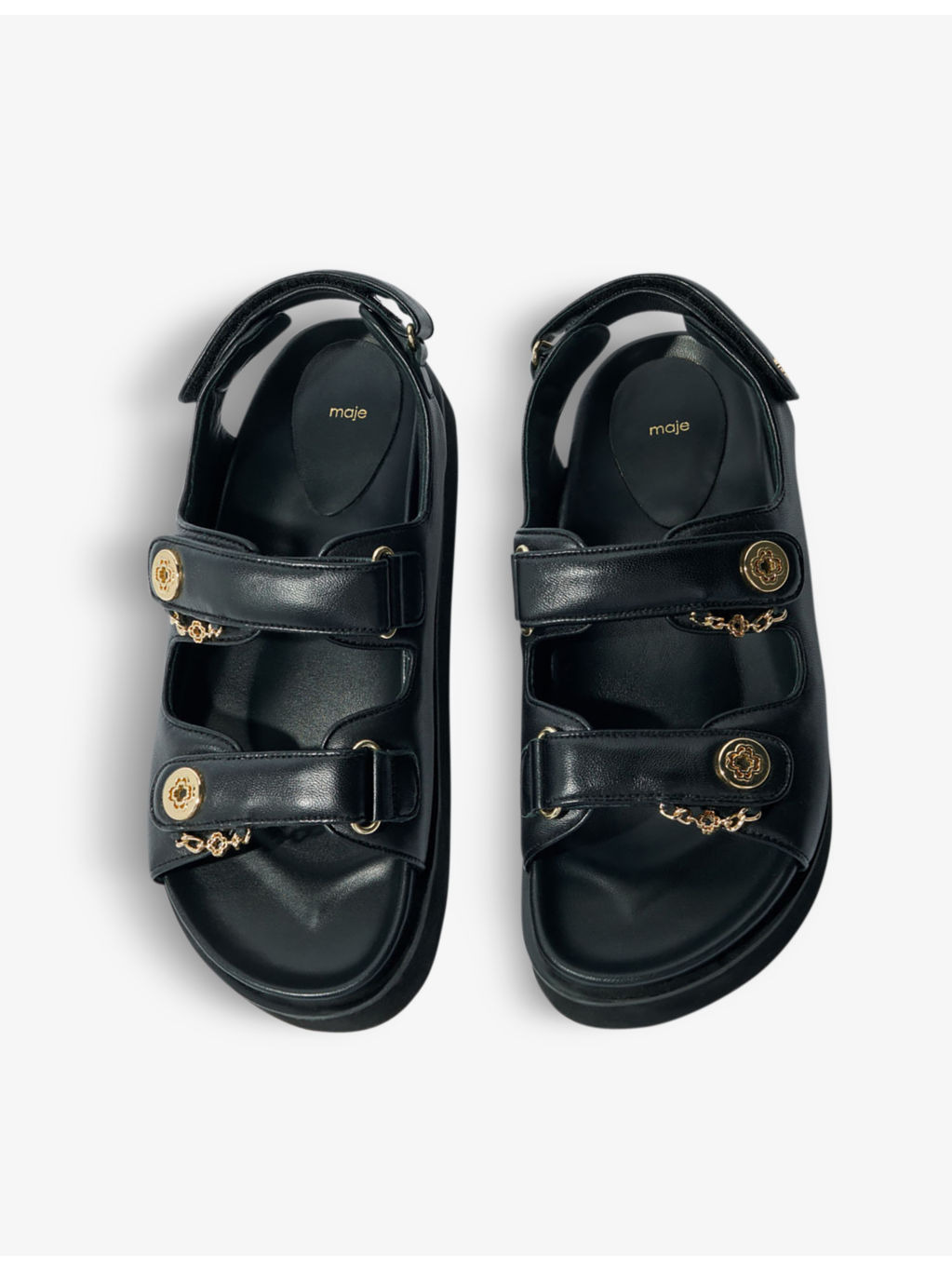 Clover-embellished flat leather sandals - 2