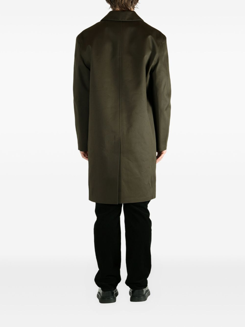 buttoned flap-pocket coat - 4