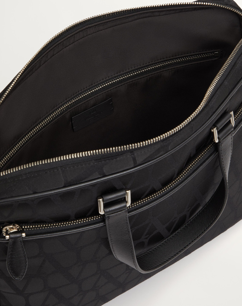 TOILE ICONOGRAPHE TECHNICAL FABRIC WORK BAG WITH LEATHER DETAILS 7